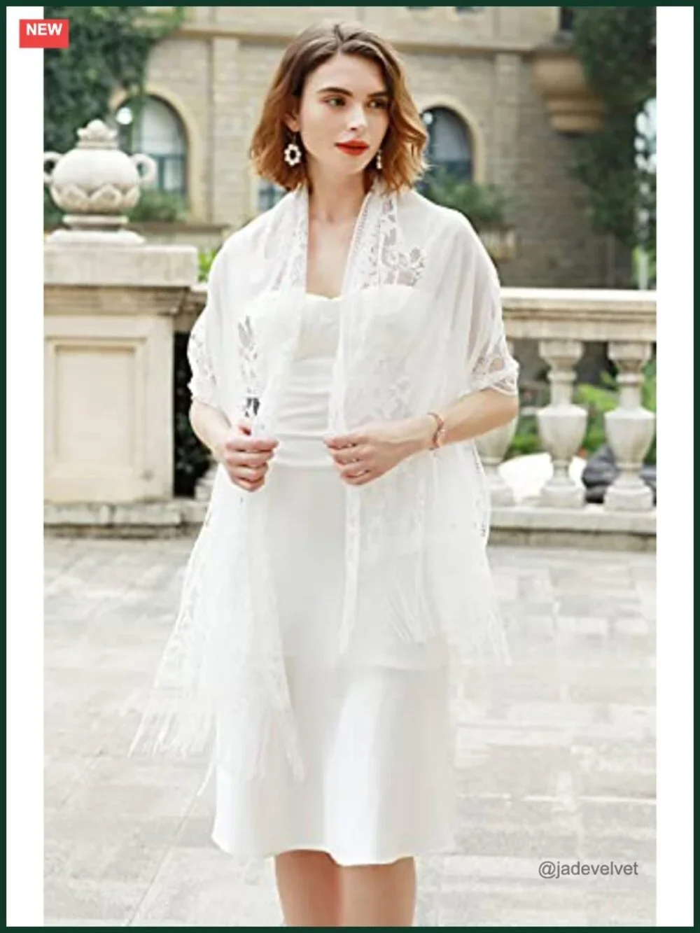 Evening Shawl Wrap for Wedding Formal Dress Pashmina Fringe Lightweight 24x75